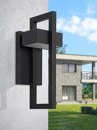 Miniatura 7 de LamQee Luces de Pared Exteriores Modernas, Iluminación Exterior Integrada de 3000K, Apliques de Pared LED, Luces de Montaje en Pared Mate Negras