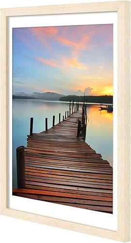 Miniatura 6 de Paquete de 3 portarretratos de 12 x 16 pulgadas, marcos de póster con paspartú desmontable para impresiones de 11 x 14, ganchos horizontales y