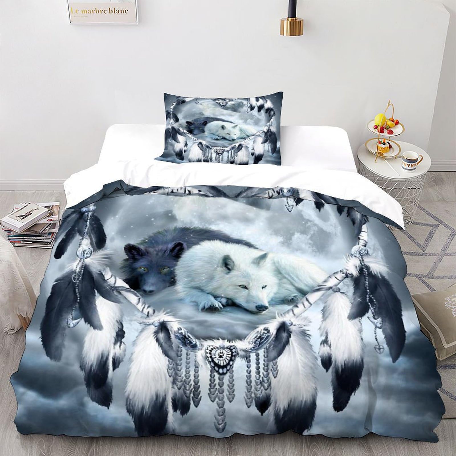 Parure de lit motif animal imprimé premium housse de couette 135x200