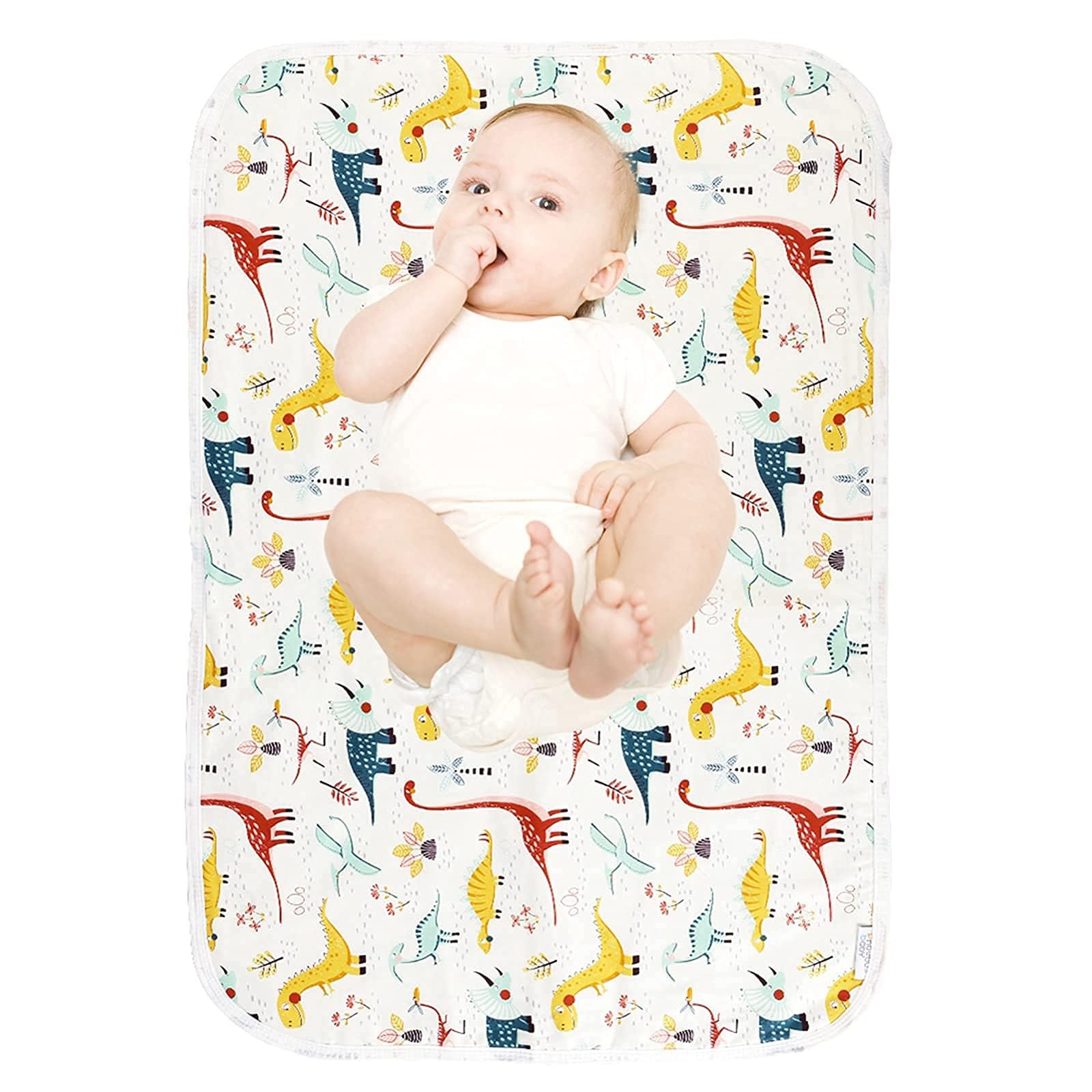 Baby Portable Diaper Changing Pad, 21.7"x31.5" Waterproof Changing Pad Liners 2 Pack, PHOEBUS BABY Foldable Absorbent Changing Mat(Dinosaur2PCS)-image-26