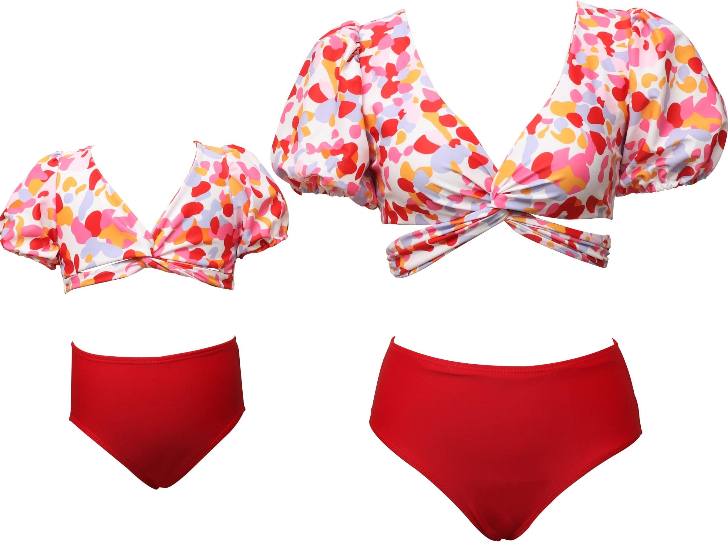 Matching Swimsuit Mommy and Me Bathing Suit Kids Bikini Beachwear Sets