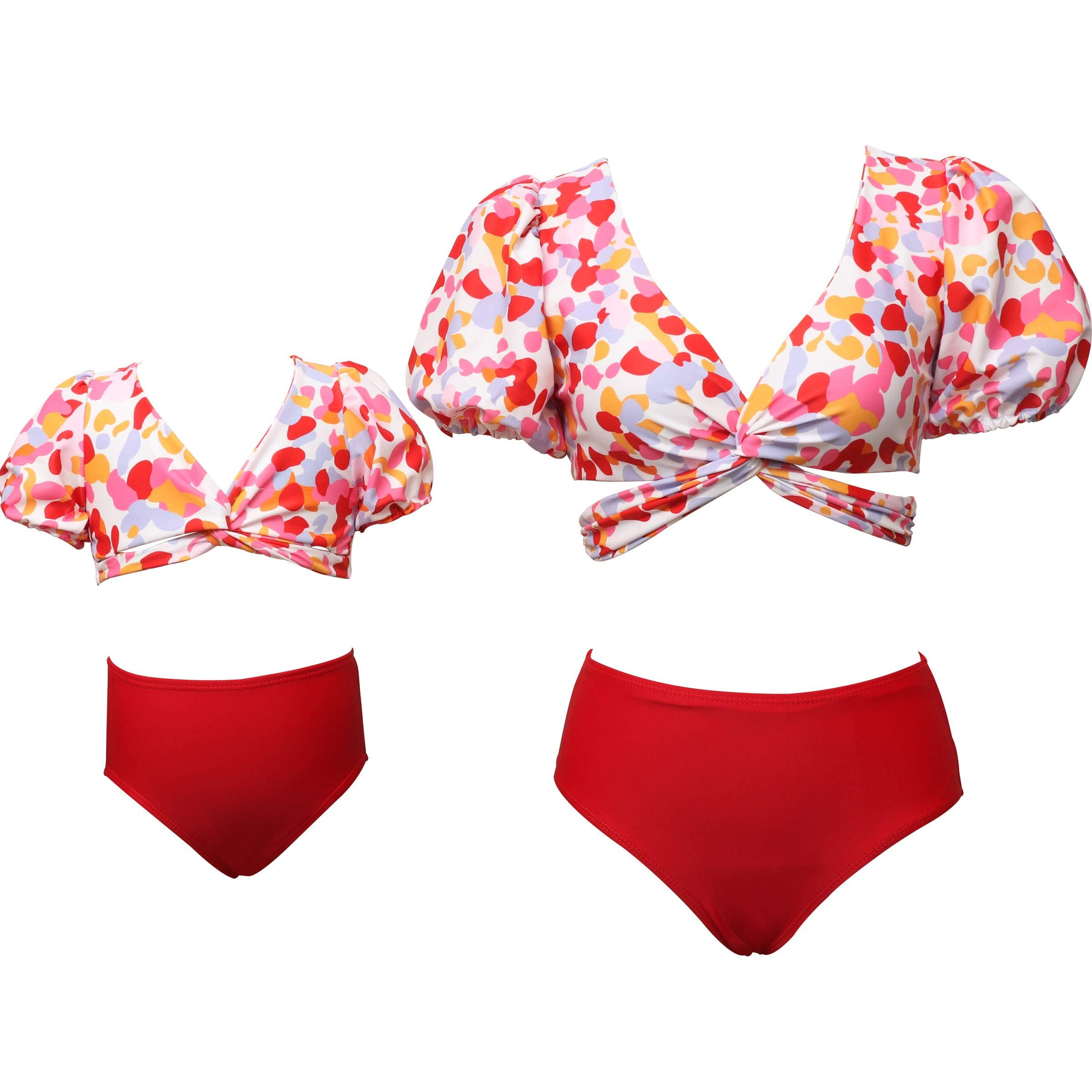 Matching Swimsuit Mommy and Me Bathing Suit Kids Bikini Beachwear Sets