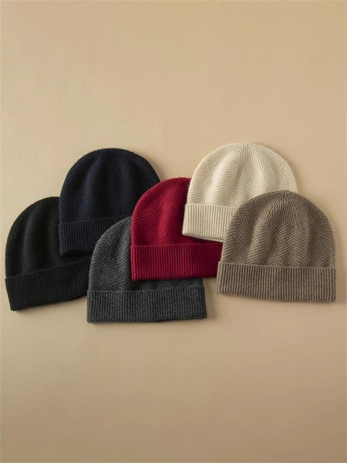 Unisex Soft Casual Cold Weather Knit Hat Fall Winter Thick Warm Solid Color Beanie Slouchy No Brim Skull Caps