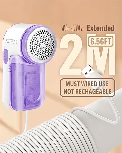 Miniatura 2 de iRUNTEK Removedor de pelusa de tela para uso de cable USB, afeitadora de pelusa y cepillo de pelusa 2 en 1, desfuzzer de suéter elimina pelusas,