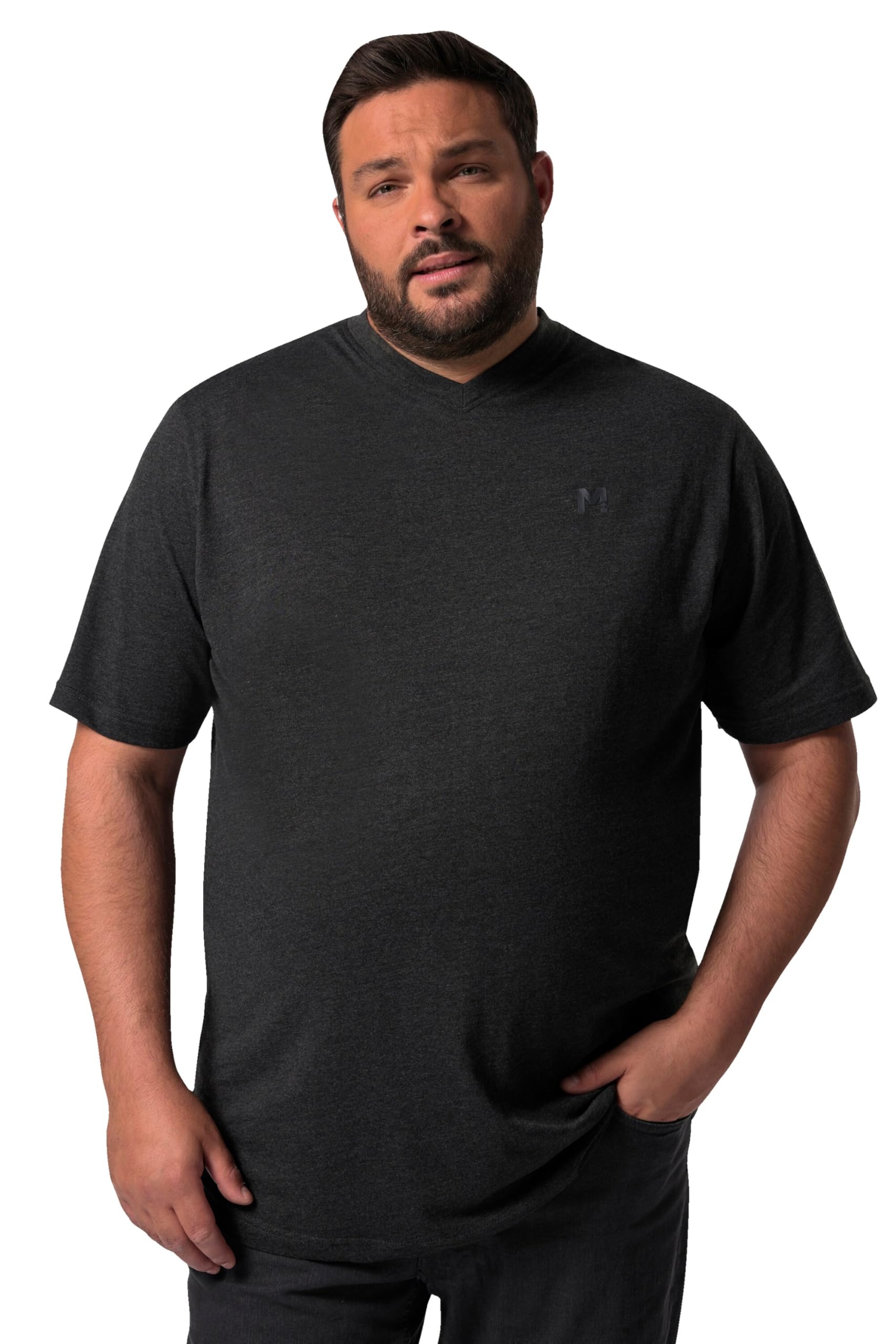 Men Plus Herren große Größen Übergrößen Menswear L-8XL T-Shirt, Basic, Halbarm, V-Ausschnitt 836279