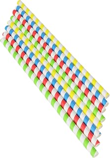 Chef Craft Eco Jumbo Paper Straws, 9.75 inch 50 Piece Set, Spiral