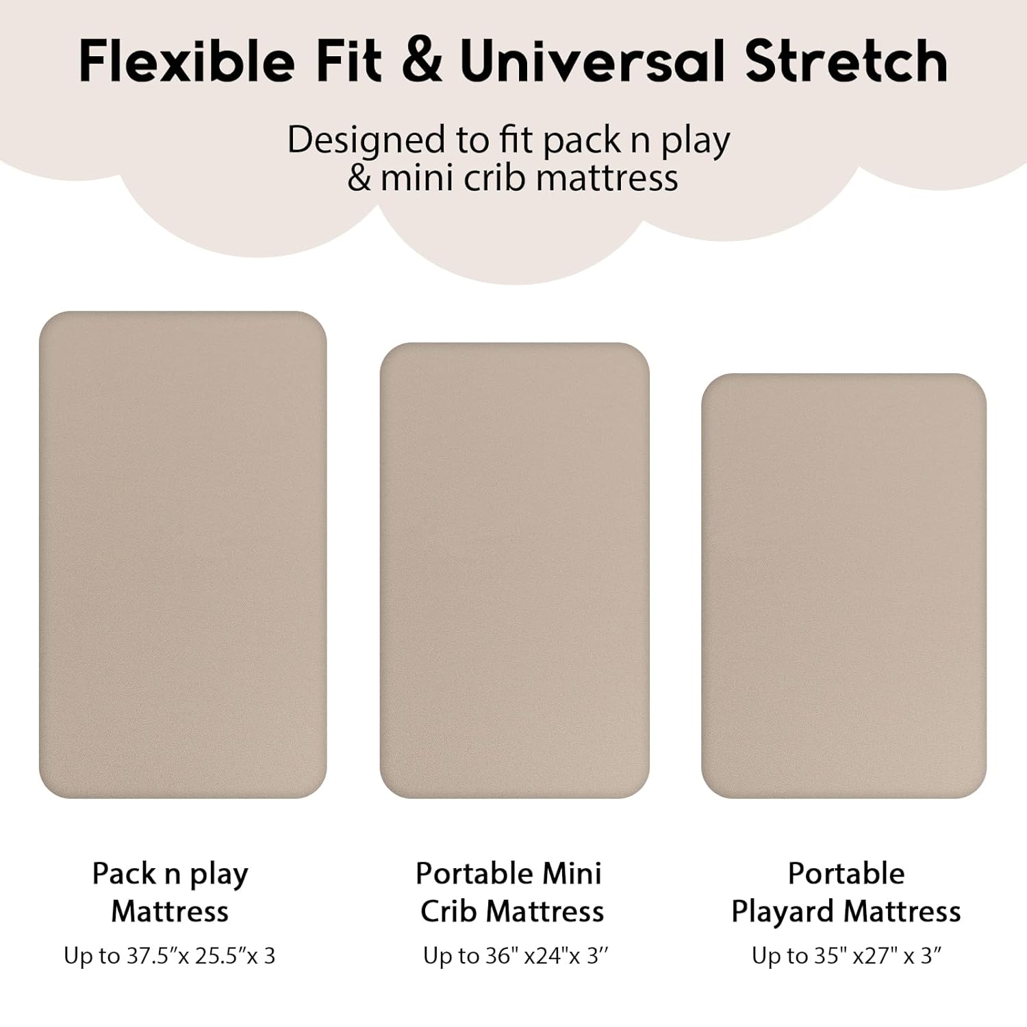 Yoofoss Pack and Play Sheets Fitted, Mini Crib Sheets 2-Pack for Pack N Play Mattress, Stretchy Playard Sheet, Soft and Breathable Brown+Leaf - Image 3