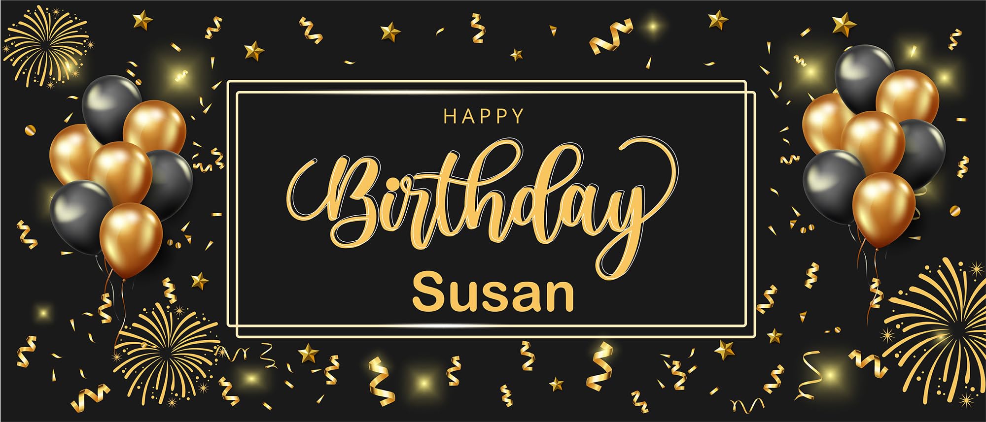 Hippowarehouse Happy Birthday Banner Personalised 5ft x 2ft Custom Name womens celebration mens decoration