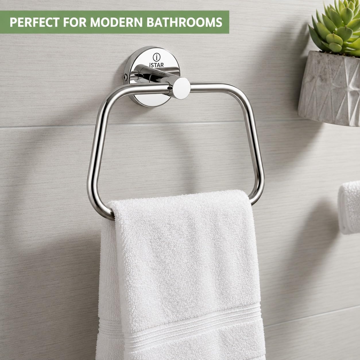 iSTAR Towel Ring for Wash Basin | Stainless Steel Towel Ring/Napkin Holder for Bathroom & Kitchen – Wall Mounted Towel Stand/Hanger with Chrome Finish (Pack of 1) — Amazon image 5