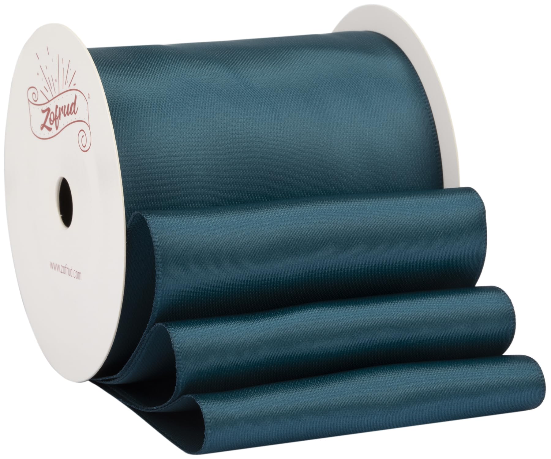 Zofrud Teal Satin Ribbon 75mm x 9 Meters - Large Ribbon Ideal for Bows, Gift Wrapping, Flower Bouquet, and Crafts
