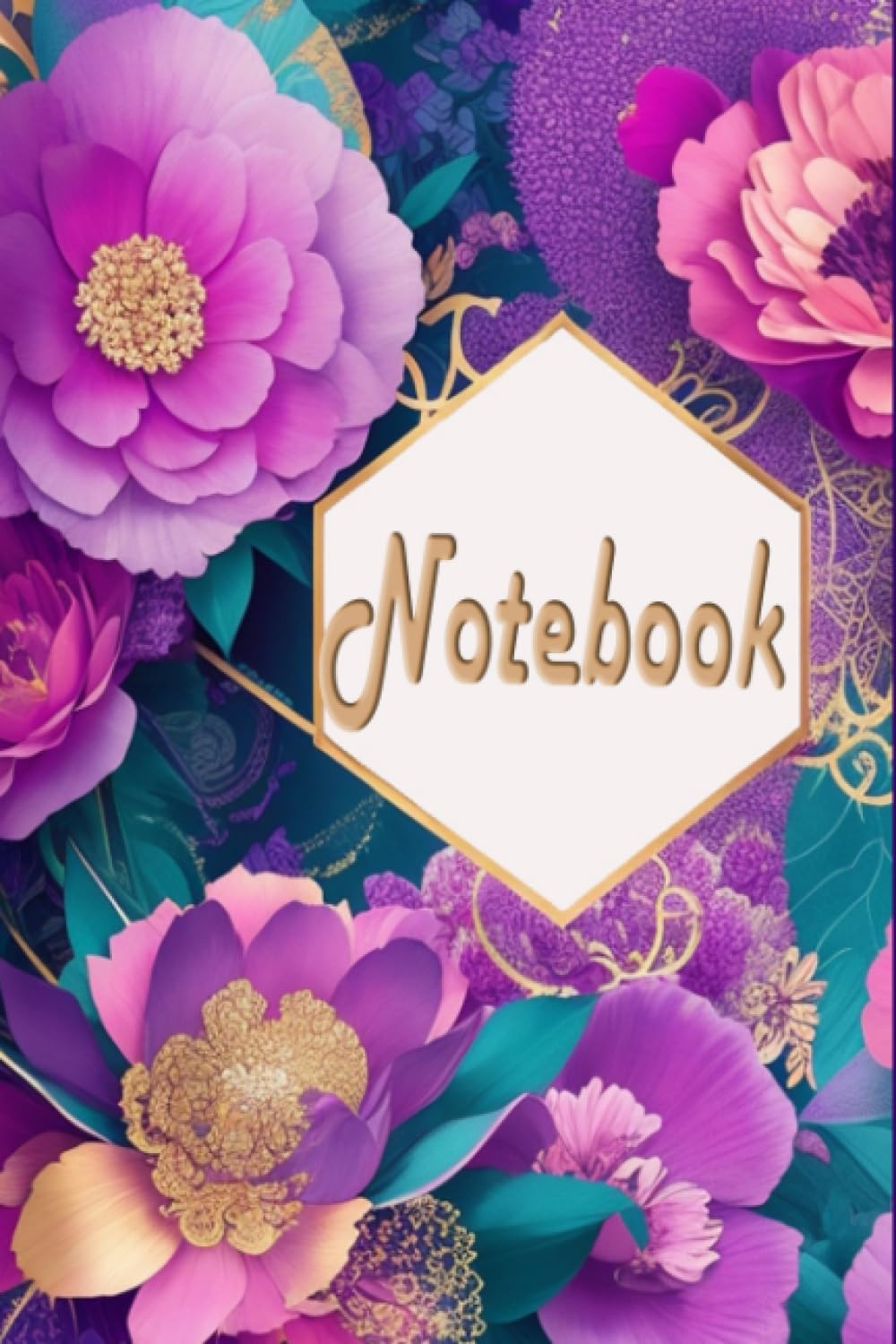 Notebook fleurs colorées 6x9 pouces 120 pages pour vos notes quotidiennes
