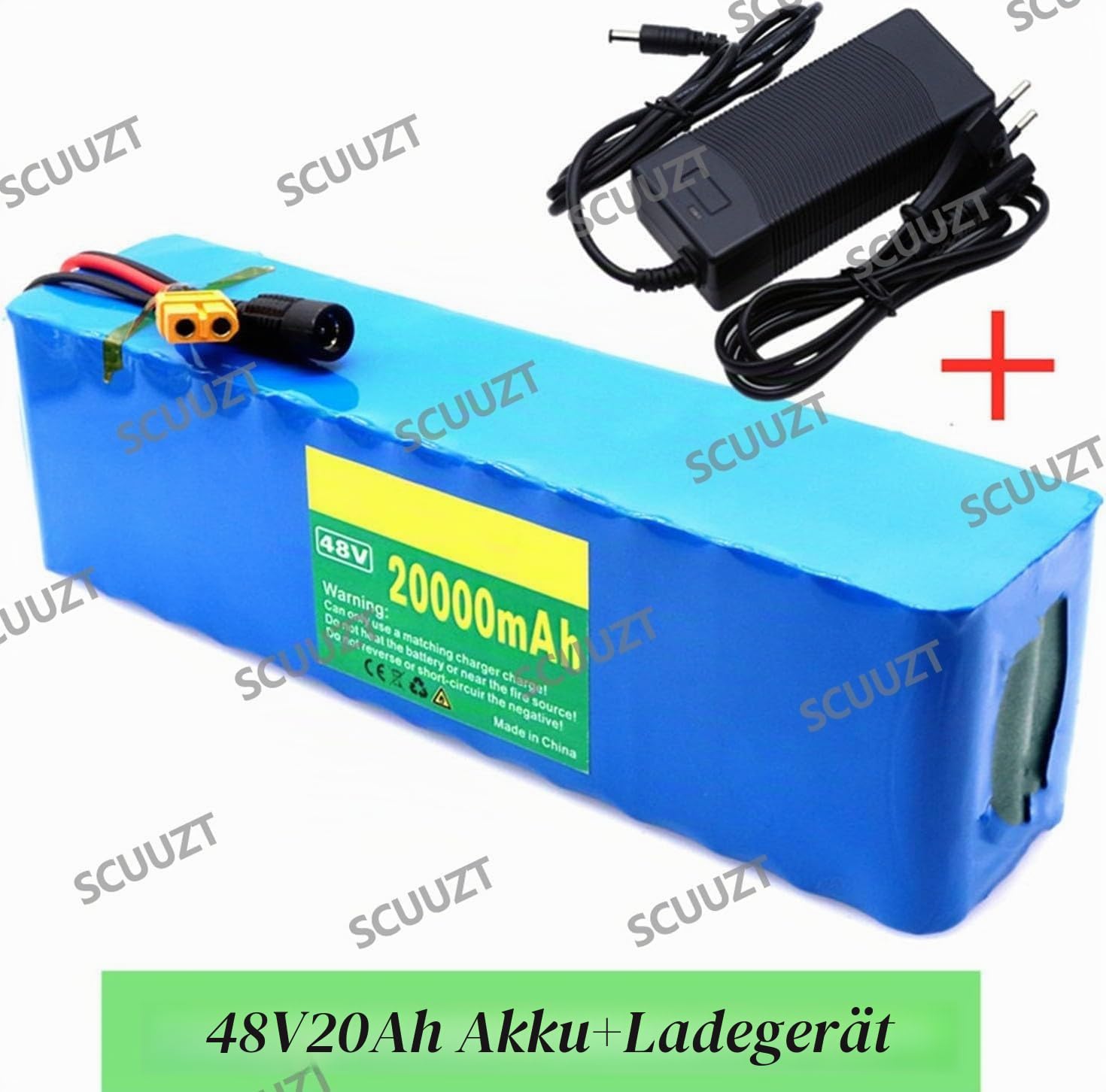 Ebike Akku 48V 20AH, Elektrofahrräder Batterie Akku 48V 20000MAH 13S3P eingebauter BMS wasserdichter PVC-Akku mit Ladegerät für 200W 350W 500W 750W 1000W Motoren