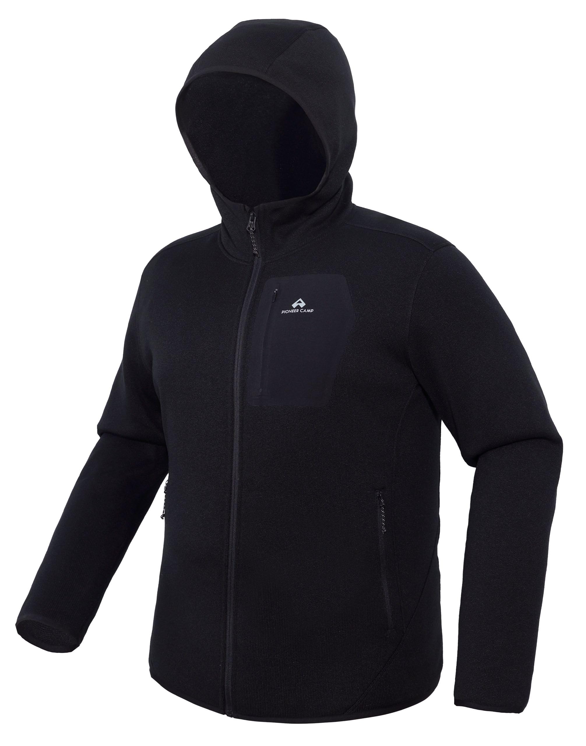 Pioneer Camp Veste polaire tricotée pour homme - Sans capuche - Chaude - Veste polaire décontractée - Fermeture éclair - 5 poches - Pour l'extérieur, la randonnée, le trekking