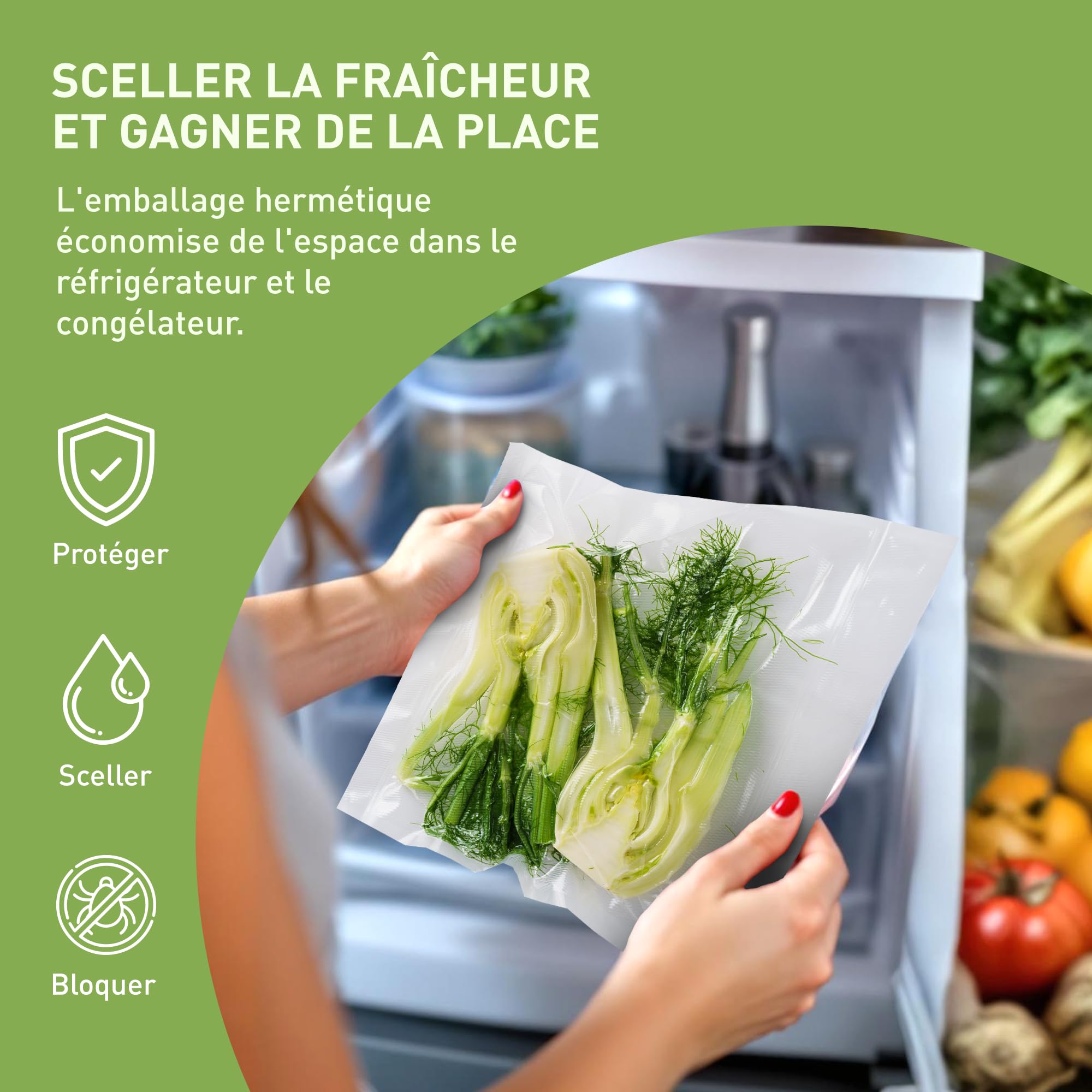culivac Sac sous Vide Alimentaire – Original, 30x40cm, 100 Sacs