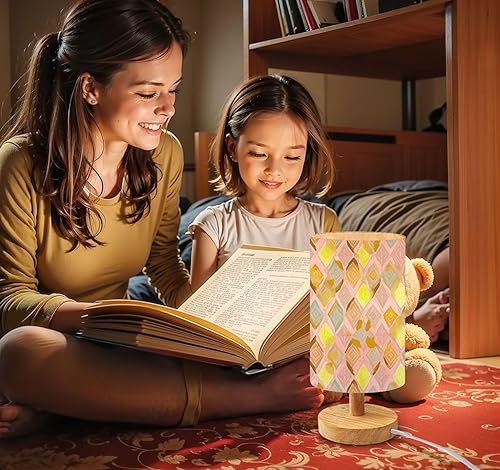 Miniatura 6 de Bedside Table Lamp Aesthetic mid century seamless retro design Decorative 50 s 60 s 70 s Dimmable Desk Lamp with Flaxen Fabric Shade Wood Base