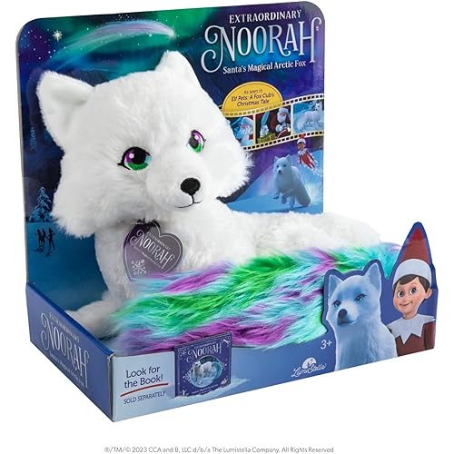 Extraordinary Noorah Plush - 9-Inch Deluxe Animal Plush with Northern Lights-Inspired Tail - As Seen in Elf Pets: A Fox Cub's Christmas Tale - Arctic Fox Pal of The Elf on the Shelf