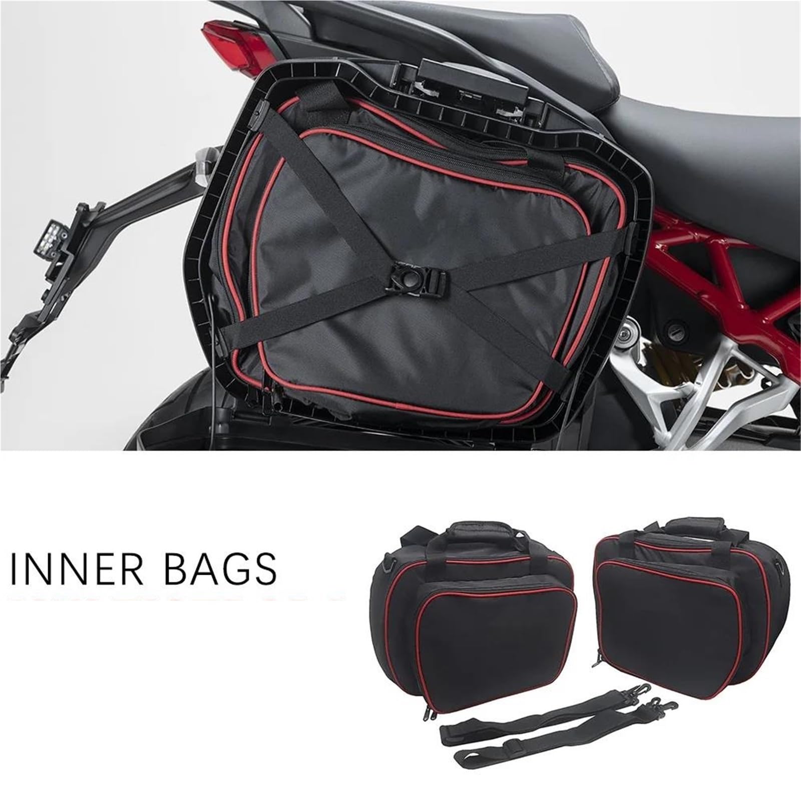 ReisegepäCktasche Für Motorrad Motorrad Gepäck Rack Tasche Sidecase Innen Taschen Erweiterbar Topcase Pannier Liner Taschen Für Ducati Für Multistrada V4 S(Top Bag)