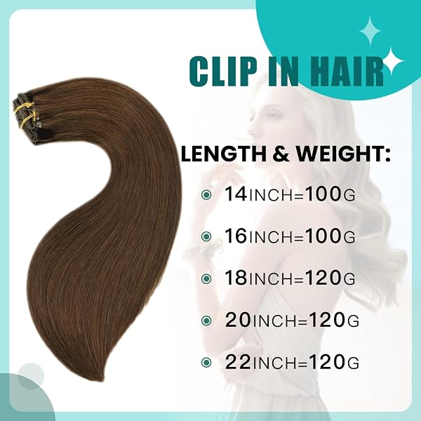 Primer plano de las extensiones SURNEL mostrando la textura del cabello humano real remy y el sistema de clip.