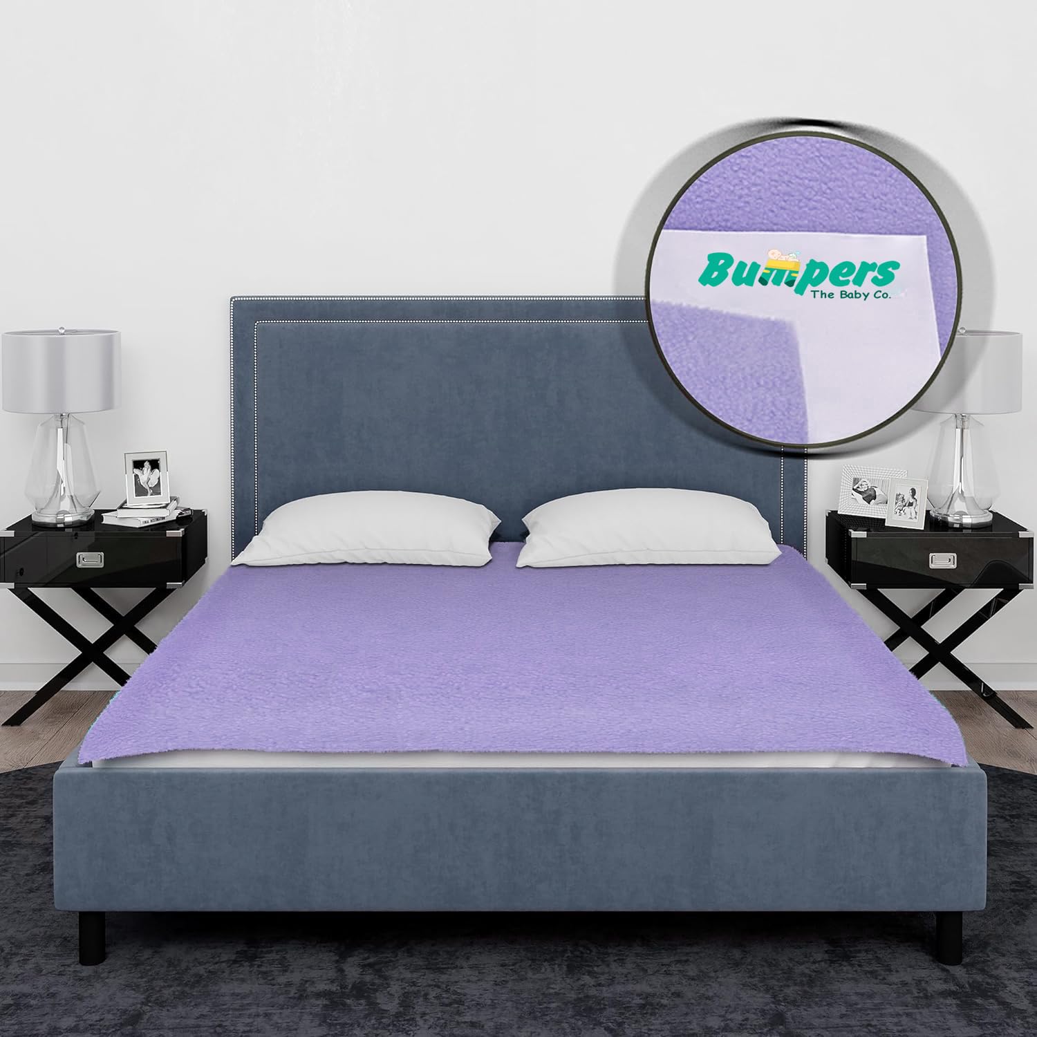 Bumpers Waterproof Quick Dry Sheet for Double Bed |Extra Absorbent Washable Matress Protector|Baby Bed Protector Sheet for Adult & Toddler Children, King Size (XXL, 260x200cm, Violet) Bumpers Waterproof Quick Dry Sheet for Double Bed |Extra Absorbent Washable Matress Protector|Baby Bed Protector Sheet for Adult & Toddler Children, King Size (XXL, 260x200cm, Violet)