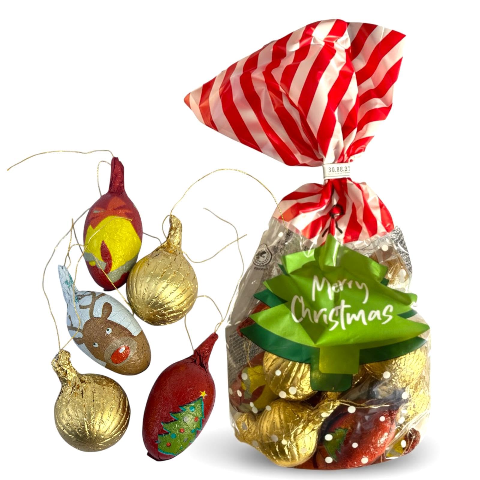 OYOY Schokoladenfiguren 15x200g I Baumbehang Weihnachten mit festlichem Design I Vollmilchschokolade I festliche Süßigkeiten I Christmas I Milchschokolade I 3,000g