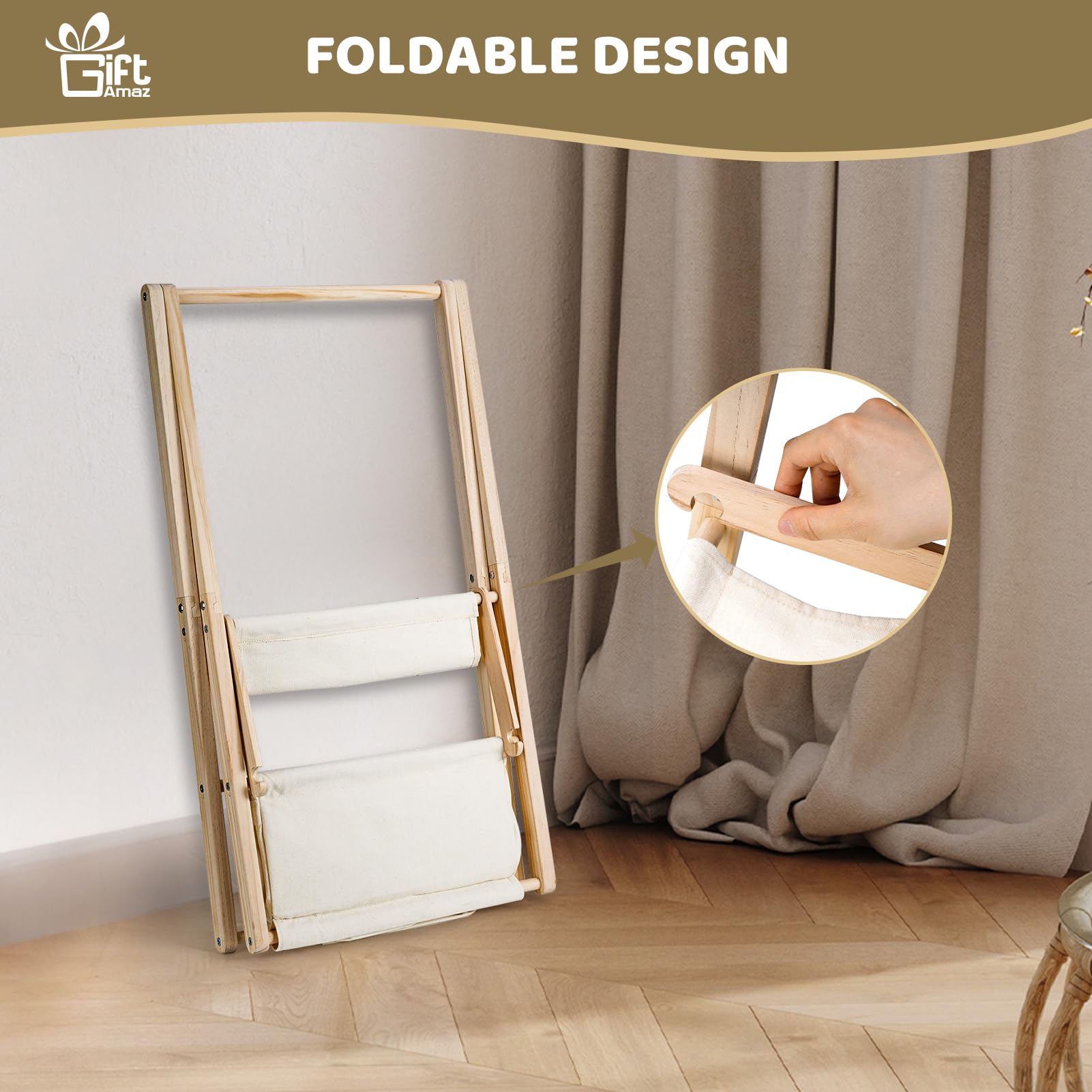 GiftAmaz Armario de madera de doble capa para baby shower, caja de almacenamiento para bebé con asa, cesta multicapa para regalos de baby shower, cesta de regalo de bienvenida para recién nacidos