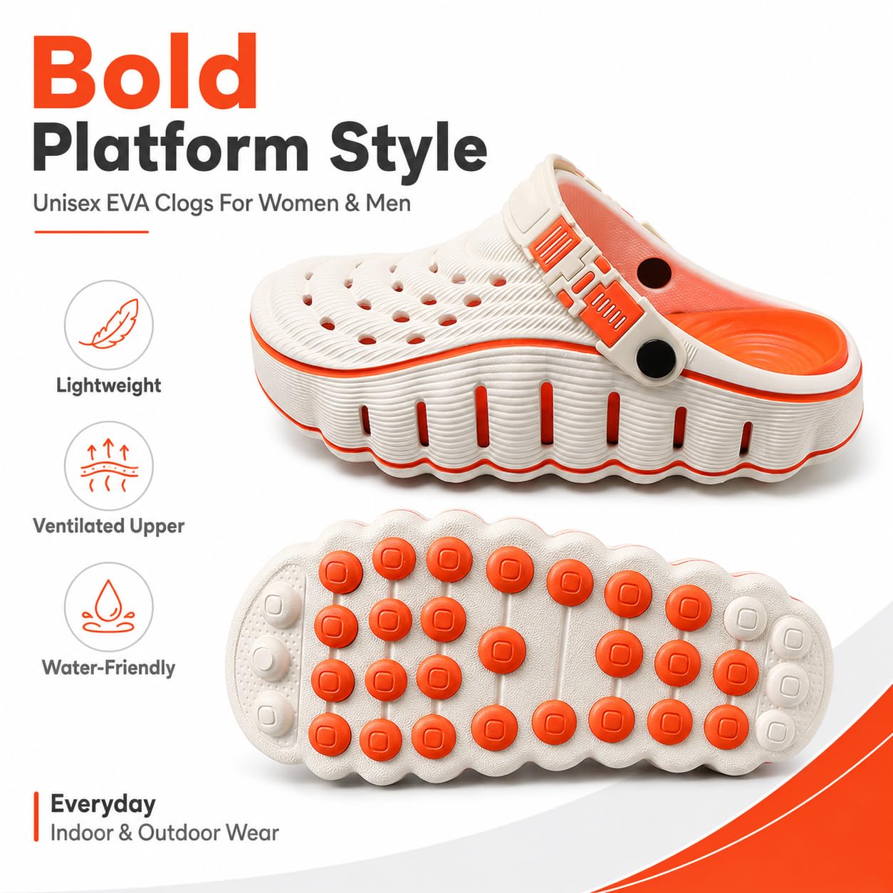 Zoccoli unisex per donne e uomini, scarpe da giardino con plateau EVA