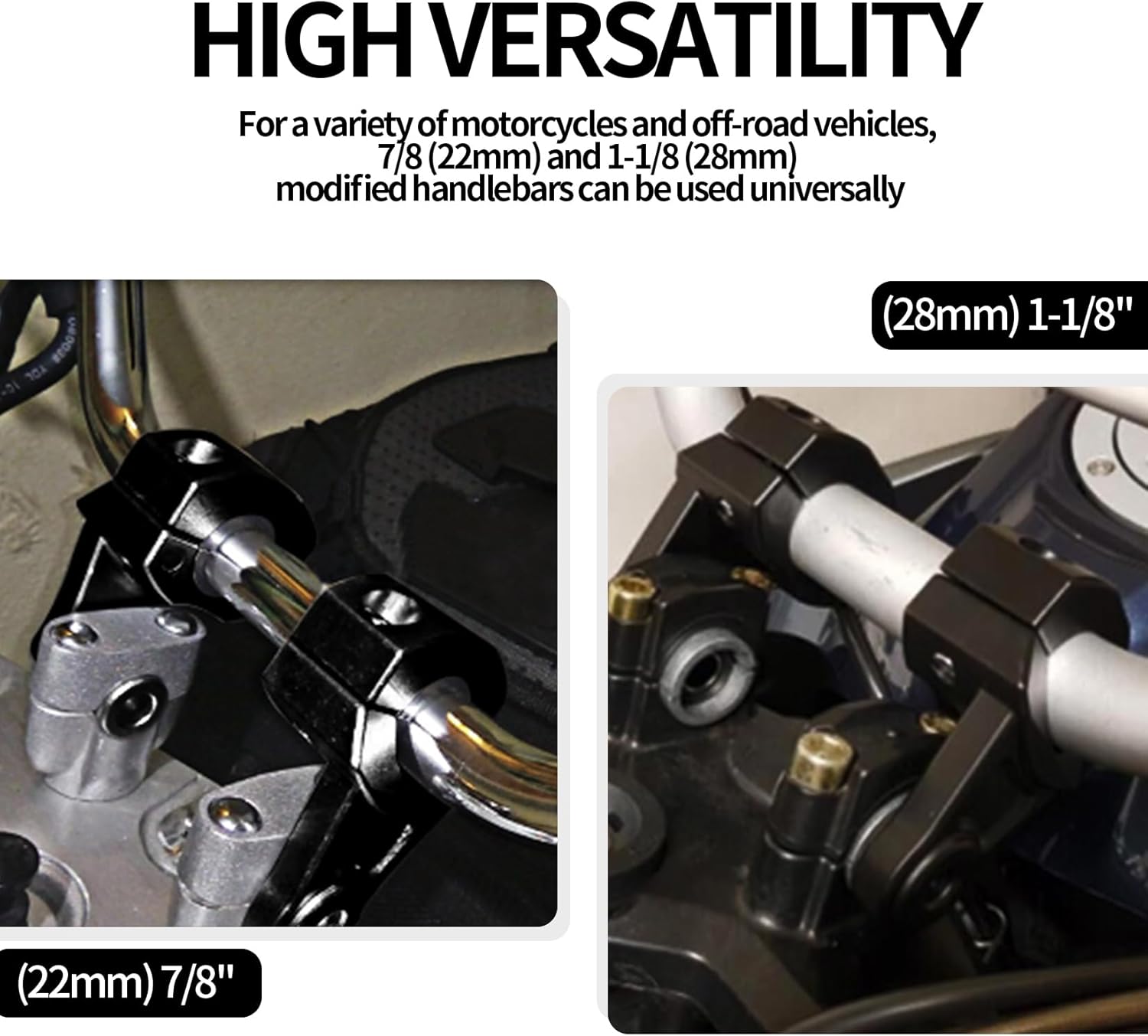 2 Inch Pivot Handlebar Risers -PSLER Motorcycle Universal Handlebar Mount Handlebar Riser for 22mm 7/8"and 28mm 1-1/8" Handlebar Clamp,High Strength