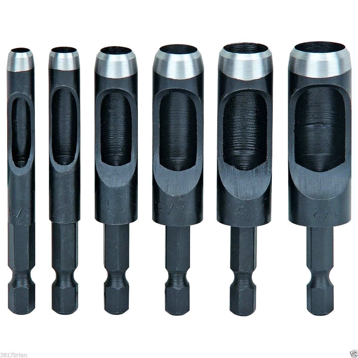 6 PC Hollow Punch Set Make holes in leather rubber canvas cardboard plastic etc!