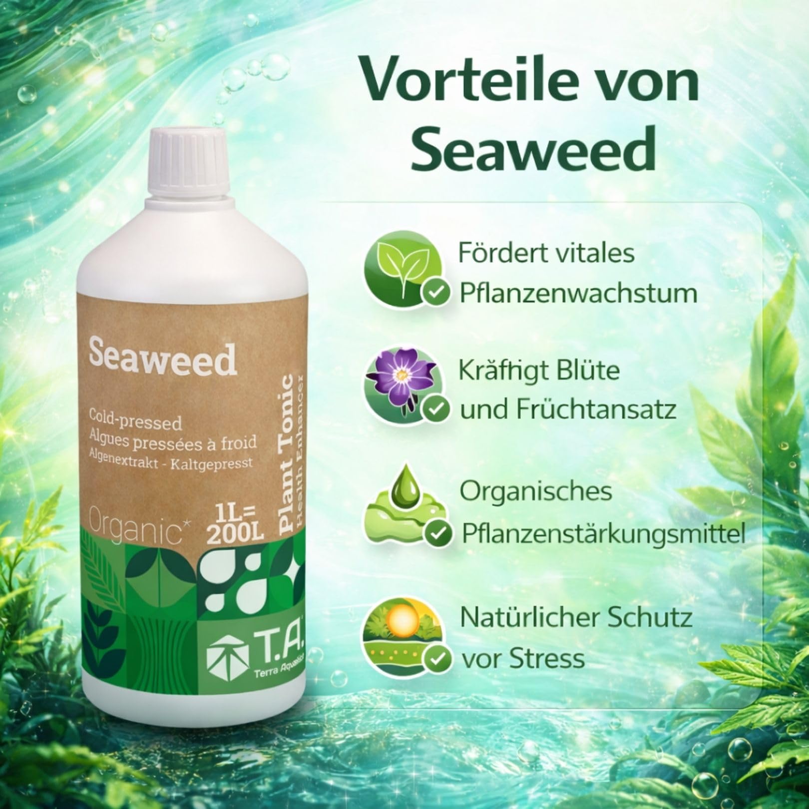 Weedness T.A. Seaweed 5 Liter - Dünger Naturdünger Grow Anbau Indoor Tomaten Flüssig Orchideen Bonsai Bio Organischer NPK