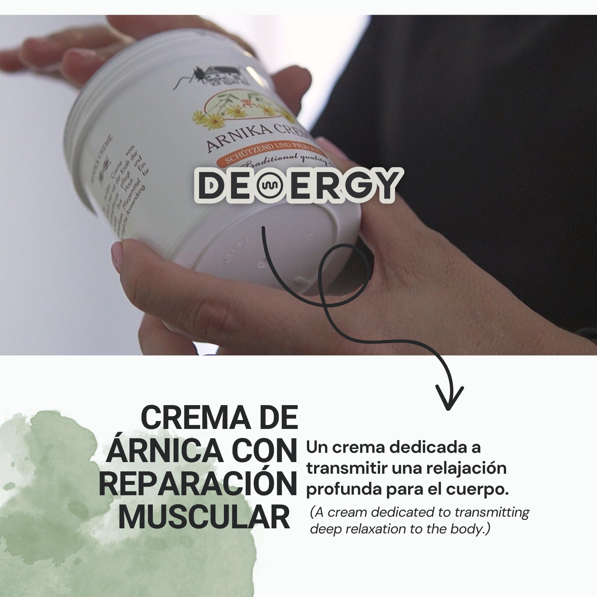 DEMERGY® Sin Dolor Crema Arnica Antiinflamatoria Nueva Formula, Producto Aleman | Elimina Dolor Muscular Articulaciones | Potente Crema Piernas Cansadas y Deportistas Unisex – Todas las edades