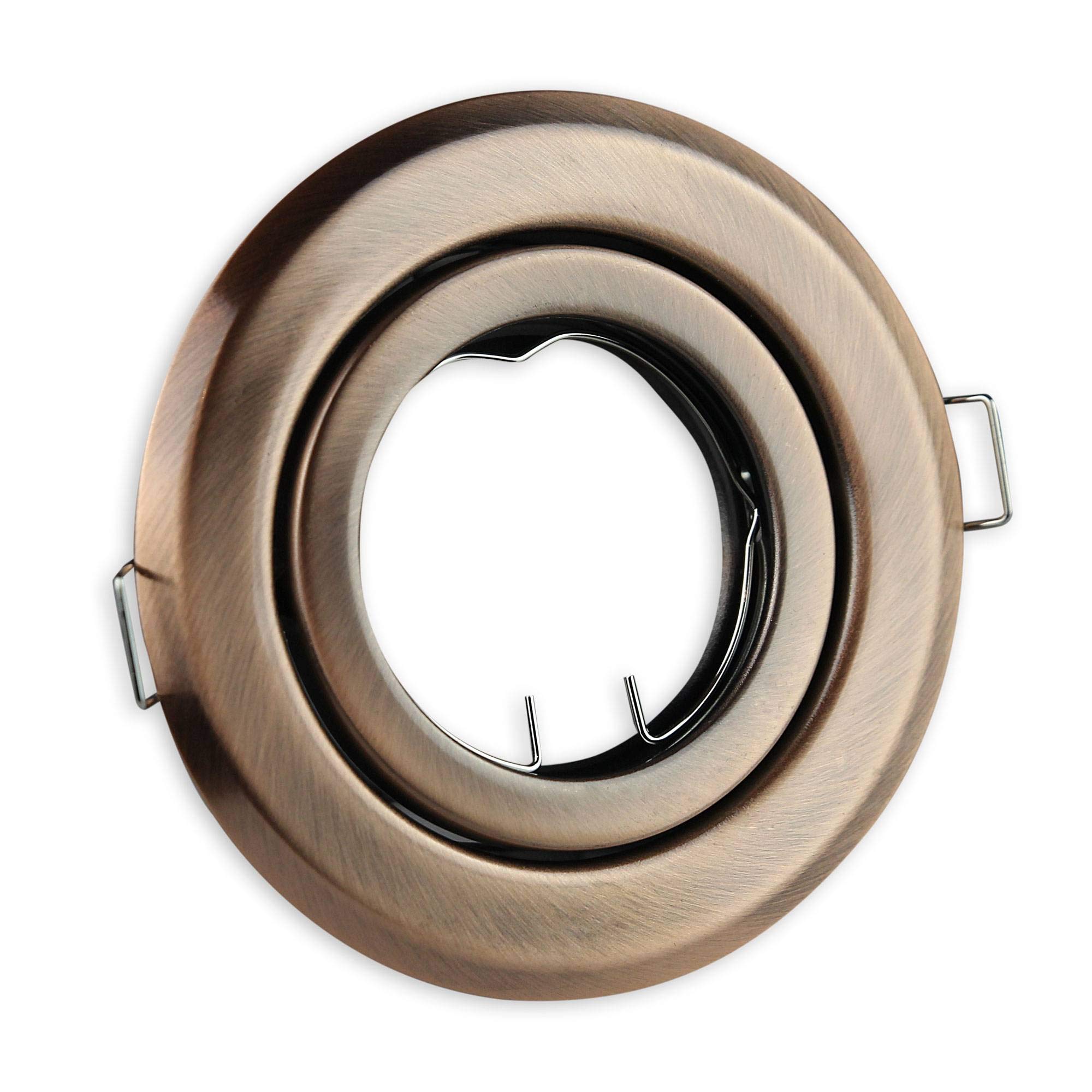 6x LED Einbaustrahler Set bronze rund 5 Watt warmweiß GU10 230V - Einbauleuchte schwenkbar 80-85mm Bohrloch - Deckeneinbaustrahler Deckenspot Deckeneinbauleuchte Einbauleuchte Einbau-Spot