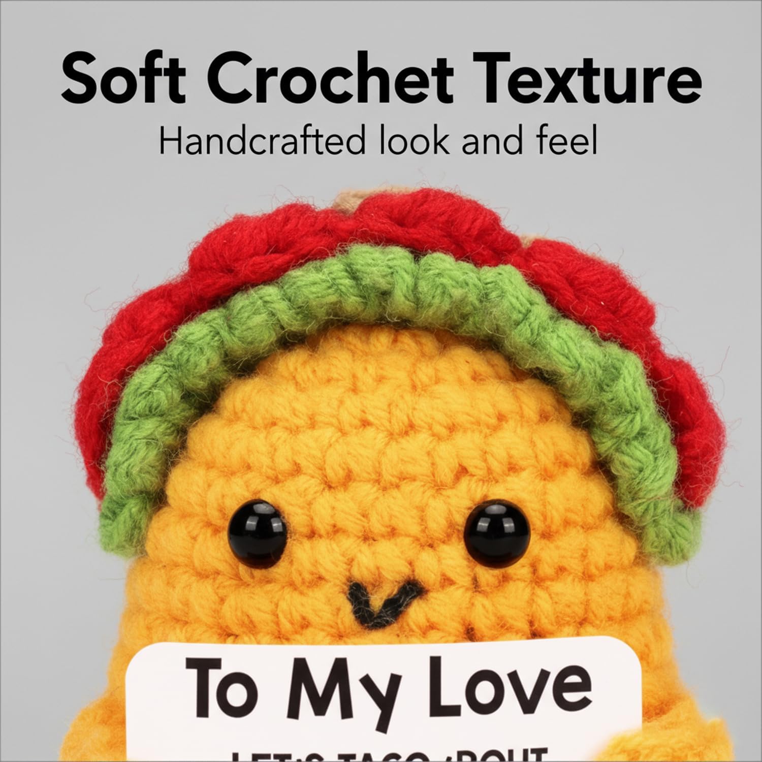 Emotional Support Taco Crochet I Love You Gifts for Boyfriend Girlfriend Husband Wife Cute Let's Taco 'Bout Loves Crochet Tacos for Anniversary Birthday Valentines Day Mother's Day to My Love