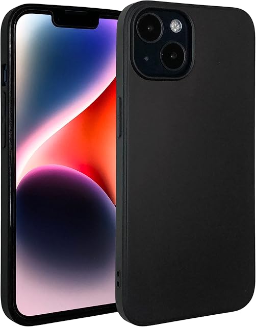 Caseprotech for iPhone 14 case shockproof slim deluxe matt finish (black) with free screen protector iPhone 14 case compatible with wireless charging iPhone 14 cover