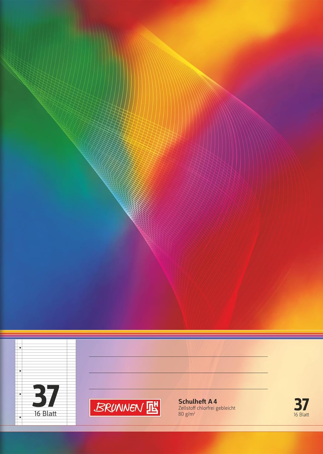 Brunnen – 104493702 School Notebook A4 16 Pages Lined with Margin Ruled Exercise Book – 37 Inches)