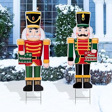 [ Extra Large ] 2 Pack 35 Inch Christmas Nutcracker Yard Signs...