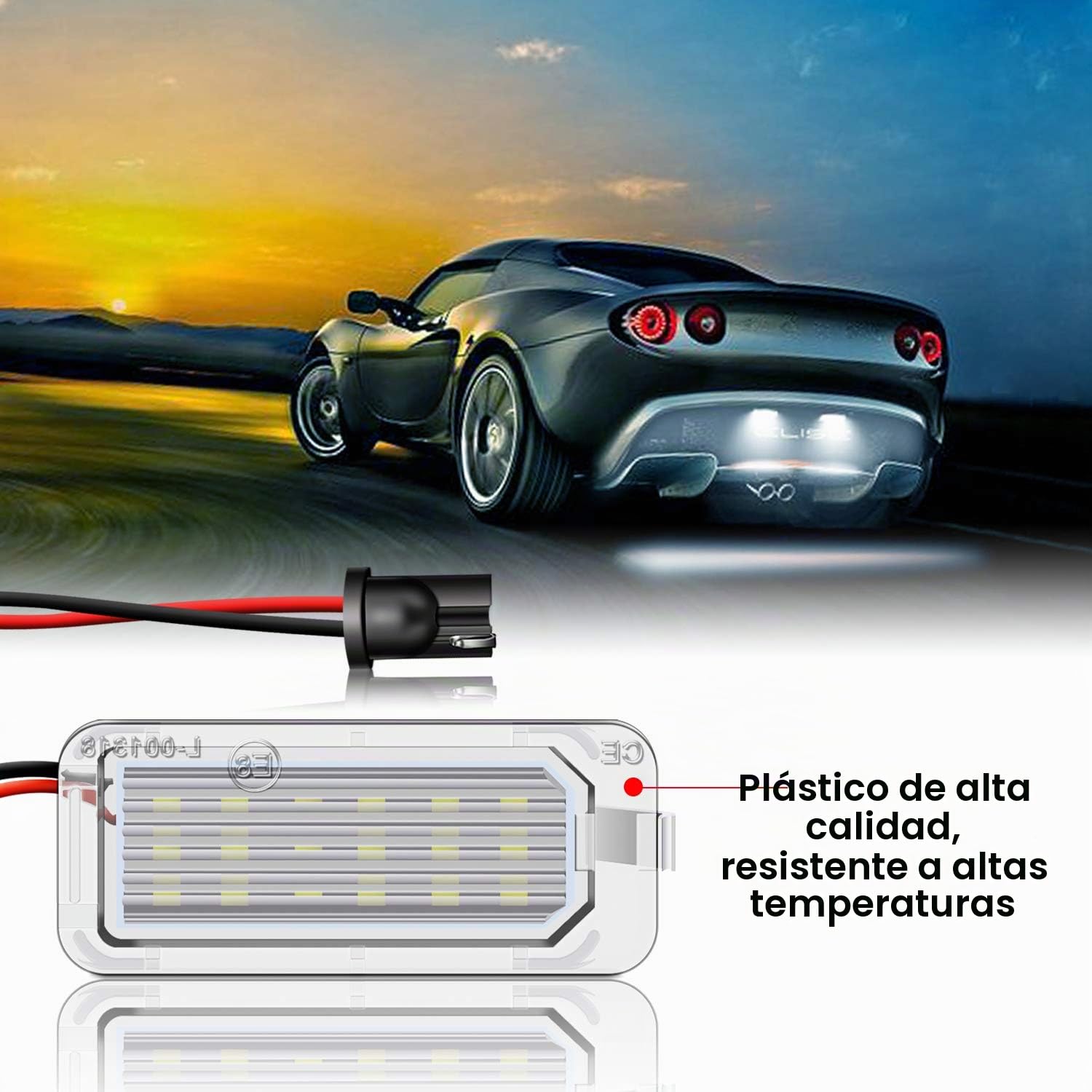 WinPower LED Luces de matrícula Lámpara Numero plato luces con CanBus No hay error 6000K Blanco Compatible con Fiesta6 BMax CMax SMax Focus2/3 Galaxy Ecosport Kuga2 Mondeo4/5 etc., 2 uds.