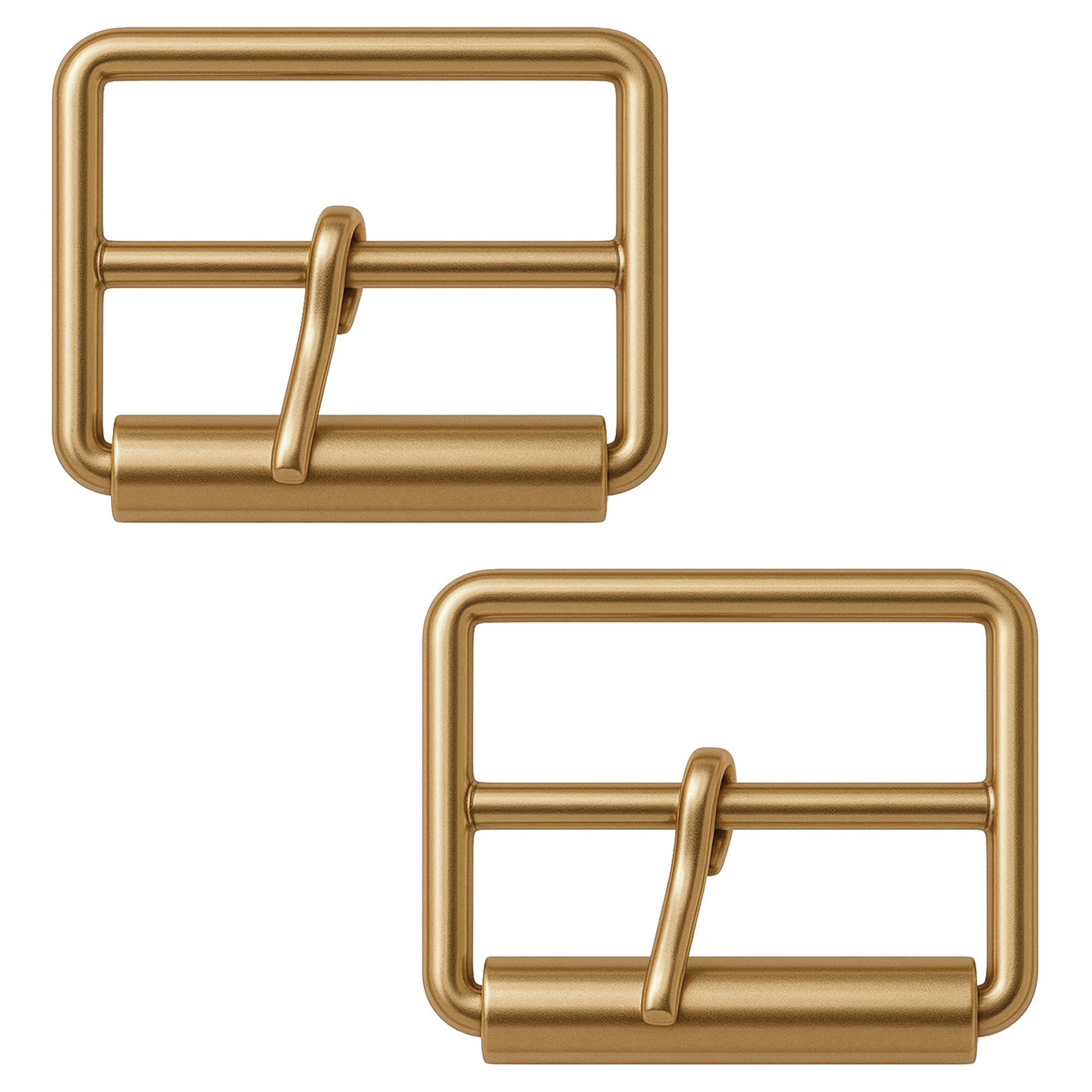 WedDecor Single Prong Metal Roller Buckle Multi-Purpose for Shoes, Belts, Handbags, Luggage Bags, Clothing, Hand DIY Accessories, Webbing, Footwear, and Leather Crafts, Gold, 25mm, 20pcs