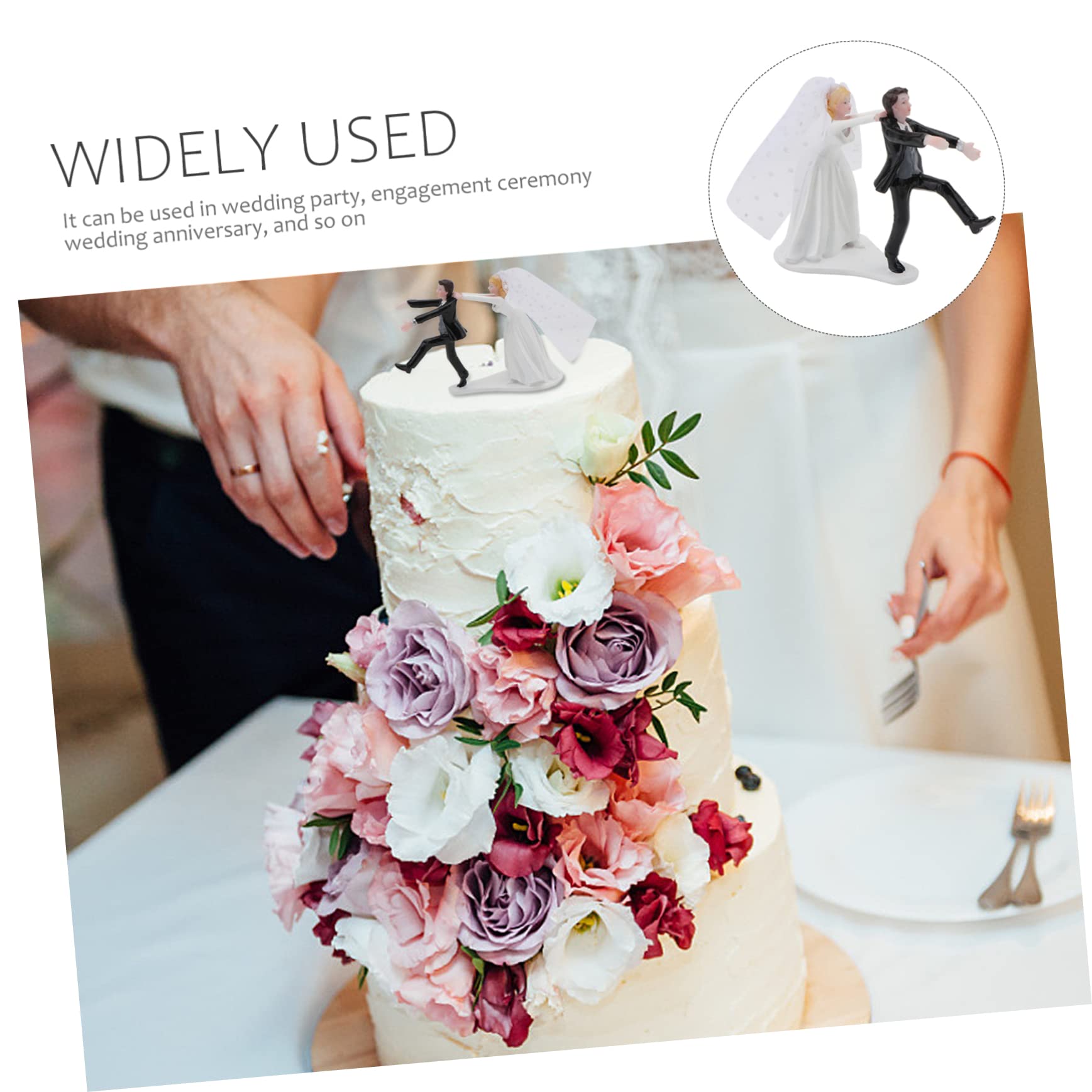 Ciieeo 2 Stk Kuchenpuppe Kuchen Dekorative Puppe Braut Bräutigam Statue Hochzeitspaarfiguren Hochzeitstorte- Braut Bräutigam Figuren Entzückende Puppe Gefälscht Colorful Harz