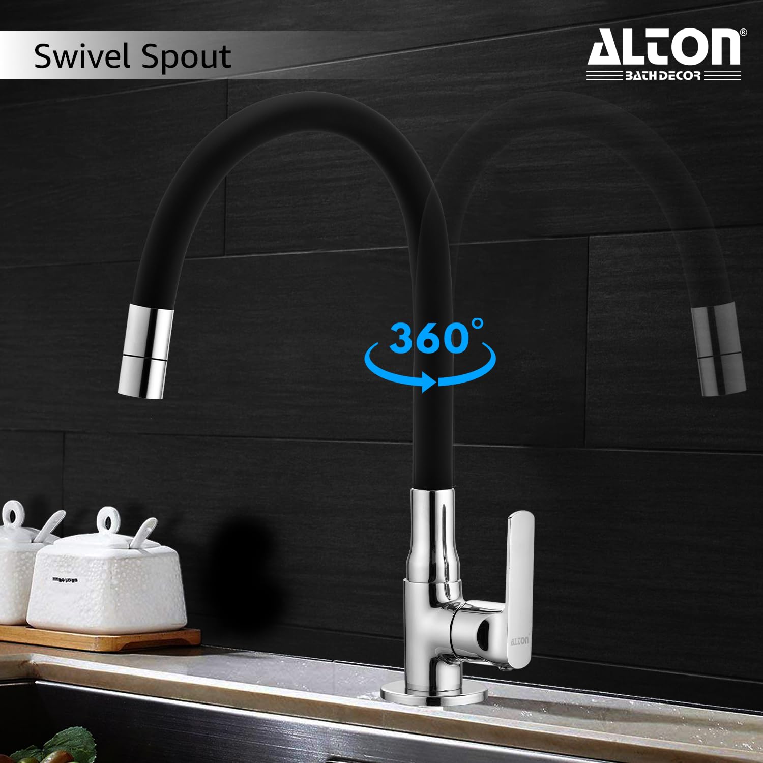 ALTON FAM3355-SF, Swan Neck with Single Flow Flexible Swivel Spout 3