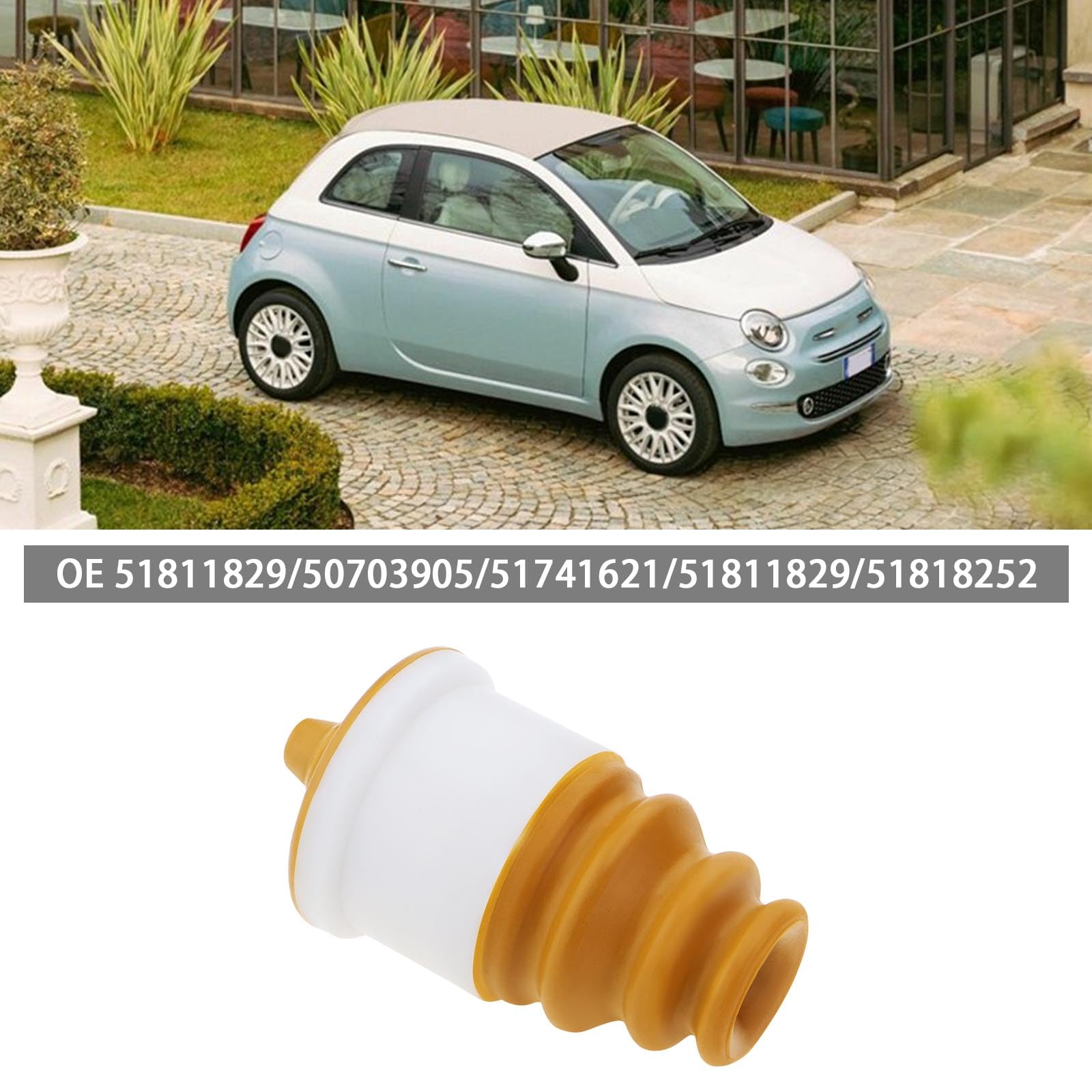 2 Pezzi Paracolpo Posteriore Ammortizzatore Tampone in Gomma Blocco Asse Posteriore 51811829 Compatibile con FIAT 500