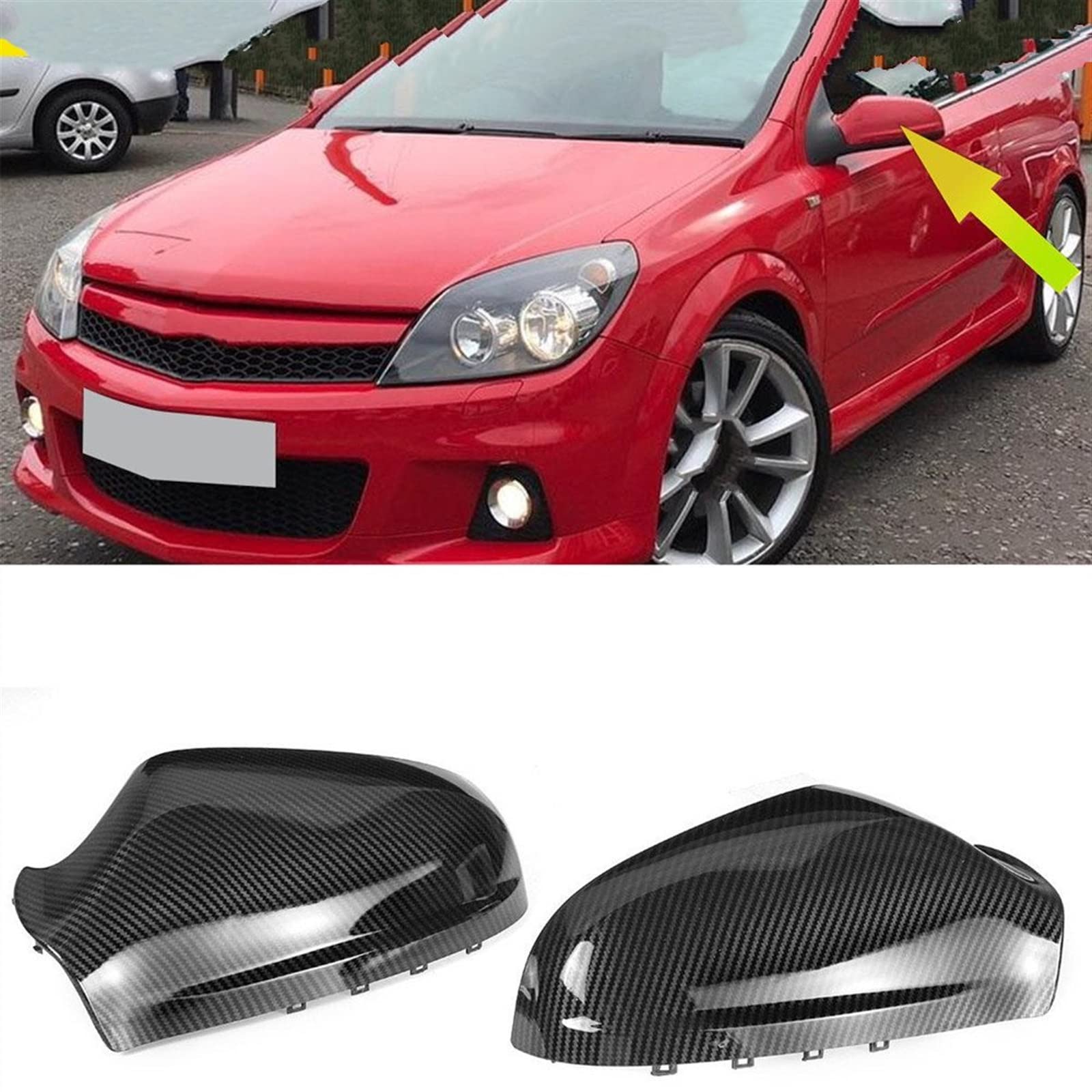Cubierta Espejo Retrovisor Ala Puerta Lateral Coche Cubierta Espejo Retrovisor Para Opel Para Vauxhall Para Astra H 2004-2013 QAQMHVCVB