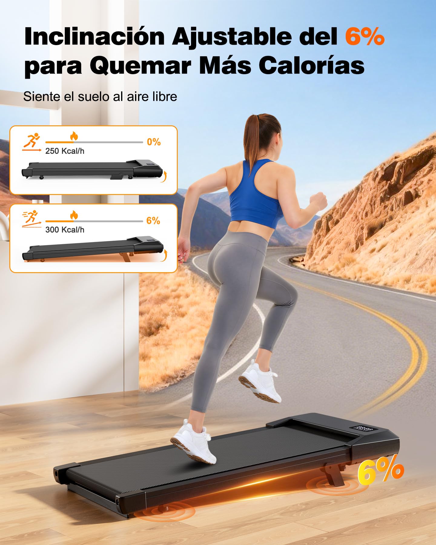 Superun 3,0 HP Cinta de Correr Plegable para el Hogar de Alta Tecnología, 136KG Treadmill, 2-en-1 Cinta de Andar Que Ahorra Espacio con Control App, Cursos de Entrenamiento y Carreras Multi-Curso