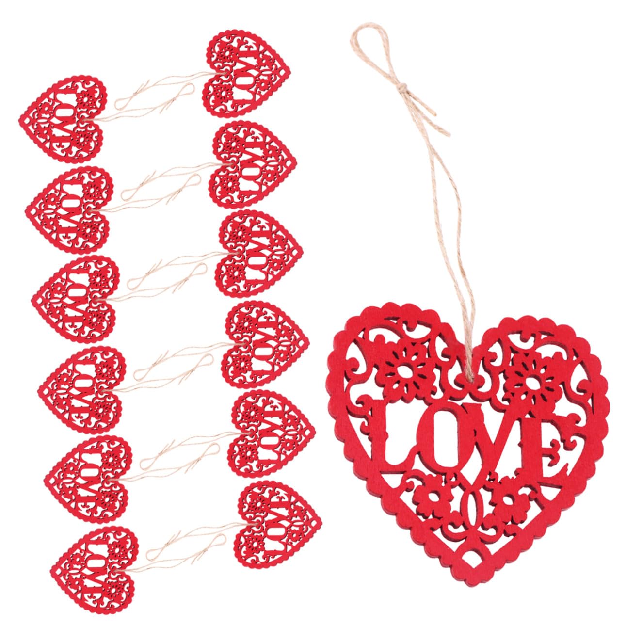 STOBAZA 90stücke Holzherzen Für Dekoration Rote Herz Holzscheiben Für Valentinstag Basteln Und Scrapbooking Unlakierte Holzherzen Aufhängen