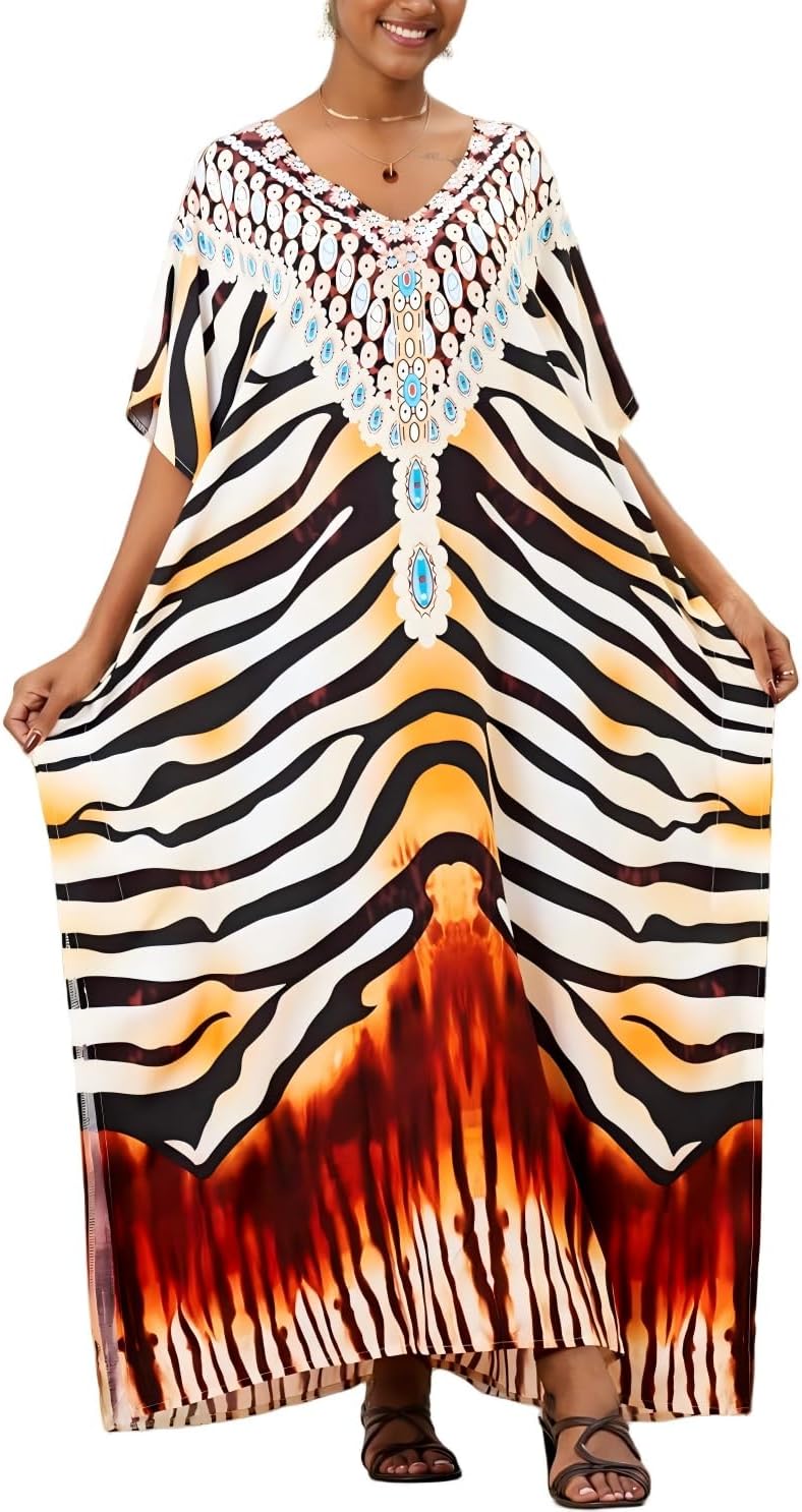 Kaftan Dresses for Women Plus Size Bathing Suit Cover up Caftan Maxi Beach Dresses