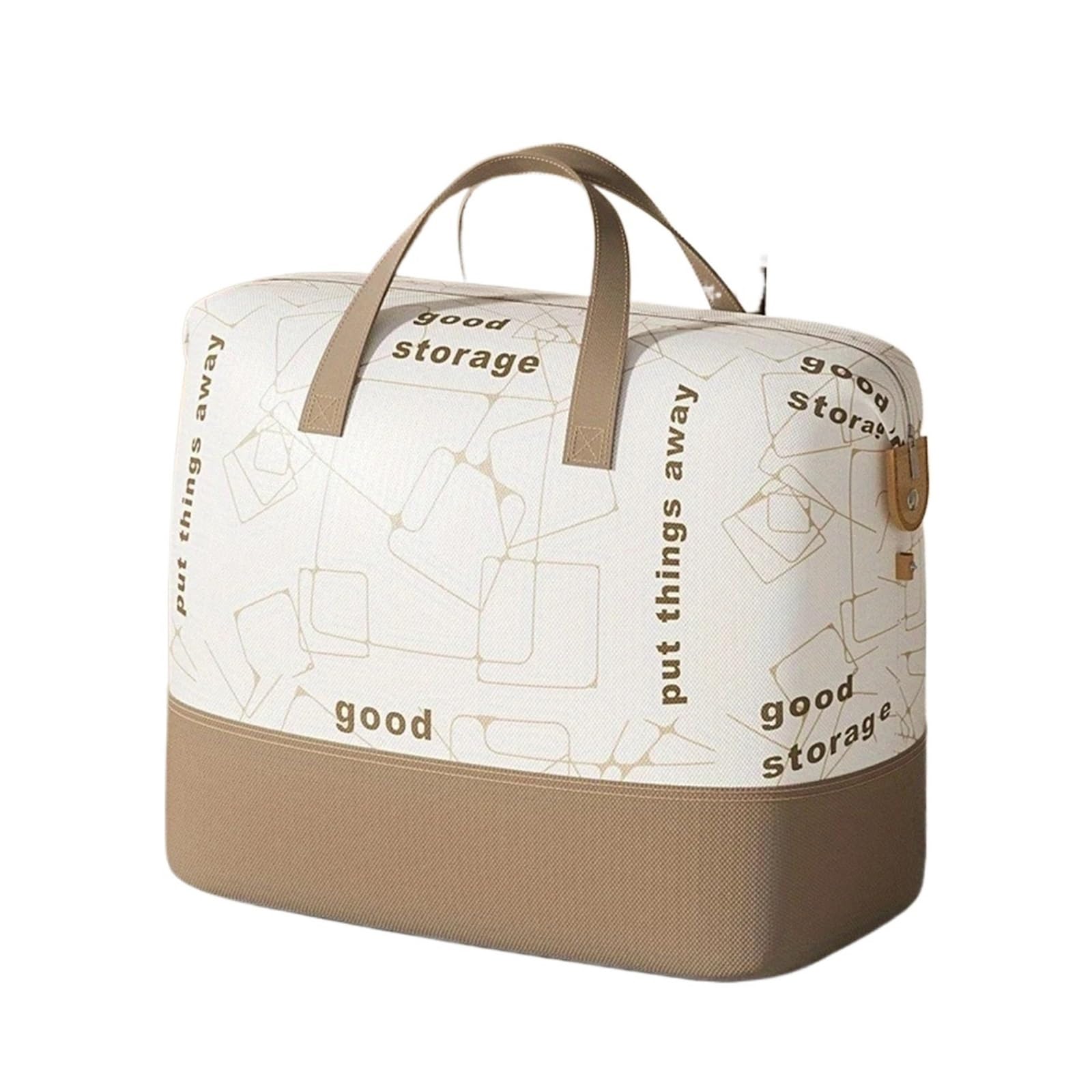 Large Storage Bag with Reinforced Handles, Household Organizer for Linens & Sundries(Coffee 2pcs)