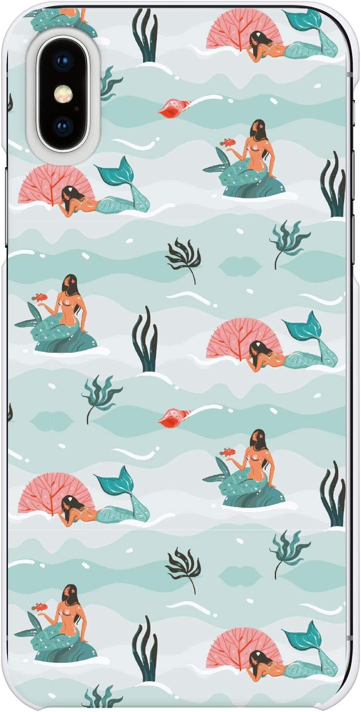 Ruuu Iphone Xr ハード ケース スマートフォン スマホ カバー マーメイド パターン 海 トロピカル サマー 人魚 人魚姫 珊瑚 西海岸 イラスト グッズ 雑貨 カラフル おもしろ