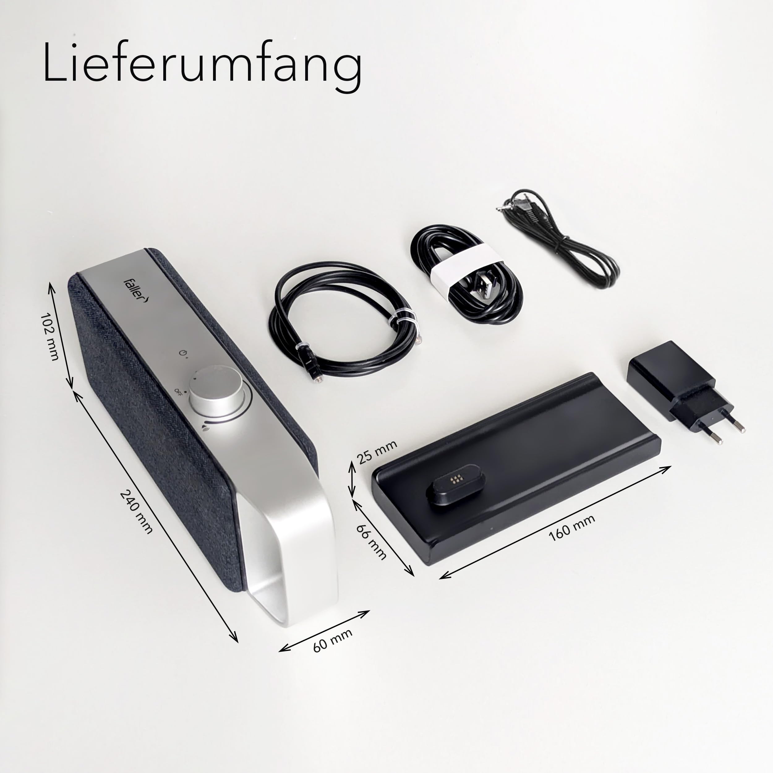 faller Oskar - TV Lautsprecher für Senioren; Sprachverstärker für Fernseher; Hörverstärker für Senioren; Kabellos Tragbare Soundbar; Einfache Bedienung; Fernseher Besser Hören