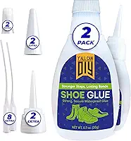 cola para sapatos de nível profissional 2 unidades x 0,7 onças. (20g) adesivo de couro, borracha e sola de tênis de resistência industrial. resistente com aplicador extra, compat