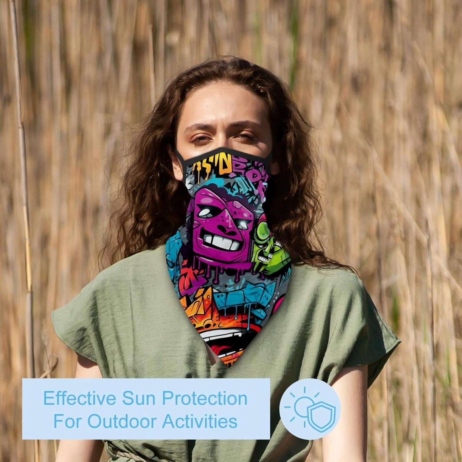 4 Pack Sea Slug Neck Gaiter, Cooling Breathable Face Mask UV Protection Scarf Hiking Bandana for Men/Women