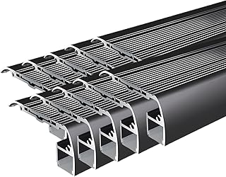 10Pack 1 Meter Anti-Slip Stair LED Aluminum Profile Safety Backlight Step Channel Cover Edge Protector Deck Hard Bar Strip Light, Stair Edge Nosing Trim (Black)